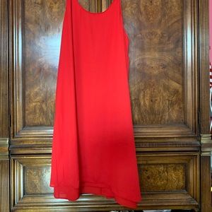 Vibrant red flowy dress